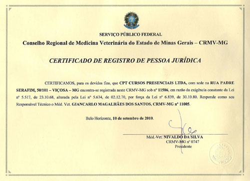 Certificado CRMV