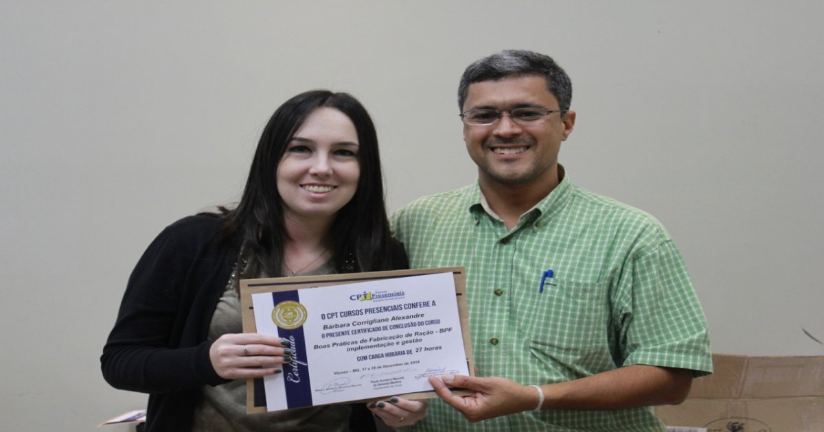 2º Curso de Boas Práticas de Fabricação de Ração - BPF implementação e gestão (Local Belo Horizonte) 17-12-2019